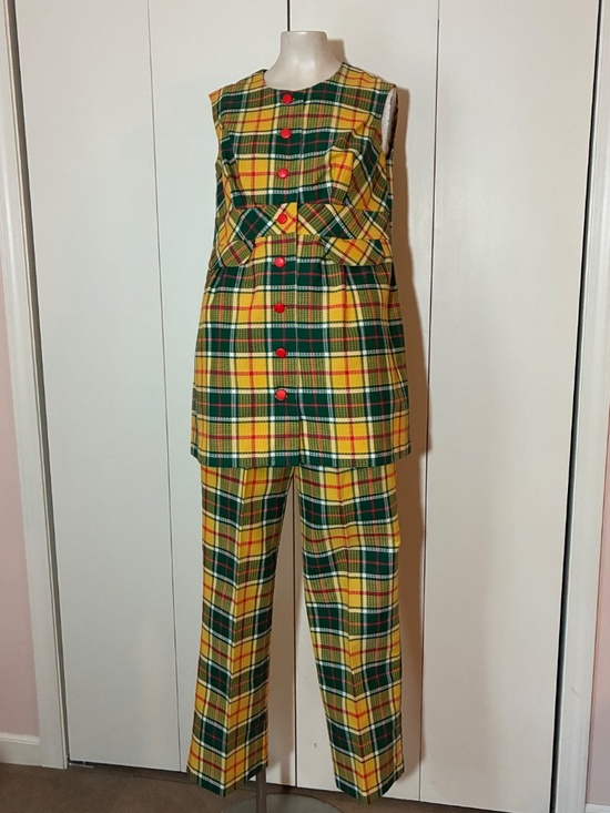 none Pants - Phil Jacobs 60s-70s Mod MCM Vintage Maternity 2 piece coordinate set Sz 10